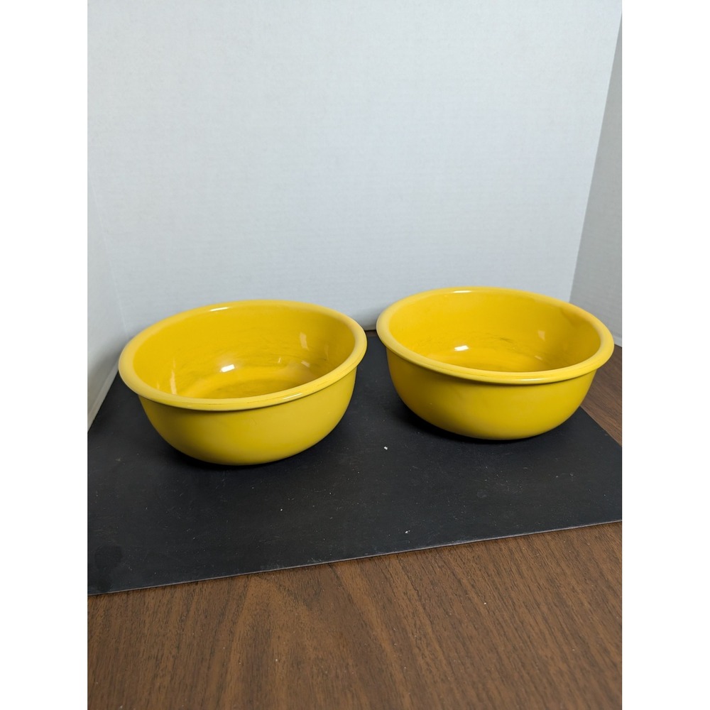 Crown Corning Japan Yellow 9" Bowls Set Of 2